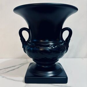 Black Decorative Urn Vase - Stylish Home Accent